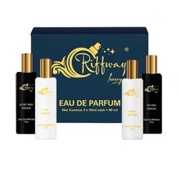 riffway Set Of 4 Secret Wish- Cube- The King- Venus Long Lasting Eau De Parfum-20 ml Each-45