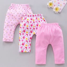 Babyhug Full Length Diaper Pants Multiprint Pack of 3 - Multicolor-image-95