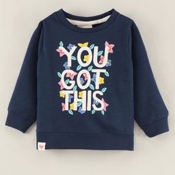 Ollypop Full Sleeves Sweatshirt Text Print - Blue-picture-23