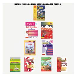 Scholars Hub Maths, English & Hindi Workbook combo for Class 1 (Set of 9 Books) - English & Hindi-0