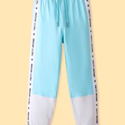 Pine Kids 100% Cotton Terry Knit Full Length Lounge Pant Text Print - Tanager Turquoise-image-32