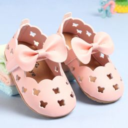 Babyoye Velcro Closure Booties with Bow Applique - Pink-image-35