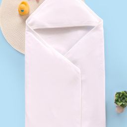 Babyhug Terry Interlock Hooded Towel L 75 x B 75 cm - White-14