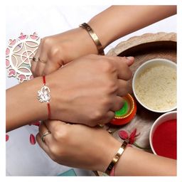 Silver Chest 925 Silver Rakhi for Brother - Pure Chandi Rakhi for Men and Boys in Moli Dhaga with Authenticity Certificate | Design -Ganesha Design Silver Rakhi-21