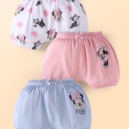 Babyhug Disney Interlock Knit Bloomer With Minnie Mouse Graphics Pack Of 3 - Lavender & Pink-image-16
