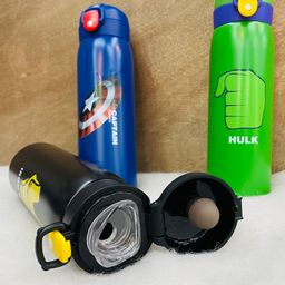 SANJARY super Hero Stainless Steel Water Sipper Bottle 500ml for Kids Color Design May Vary - 500 ml-image-41