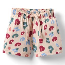 Ollypop Sinker Knit Knee Length Shorts With Leopard Print - Light Pink-image-56