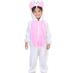 BookMyCostume Fleece Woven Full Sleeves Hooded Baby Bunny Costume - White & Baby Pink-image-93