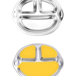 Theoni Stainless Steel Section Monkey Plate for Toddlers | 3 Compartment Baby Feeding Plate | BPA-Free & Dishwasher Safe-image-10