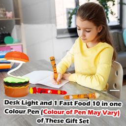 FunBlast Burger Shape Table Lamp with Sharpener and 10 in 1 Color Pen  Multicolor image 2