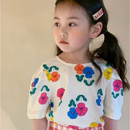 LULU & SKY Girls Polka Dot Printed Cotton Top-picture-5