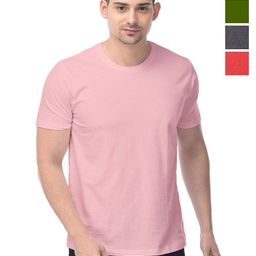 COLOR CAPITAL Unisex Pack Of 4 Solid Round Neck Cotton T-shirts-image-101
