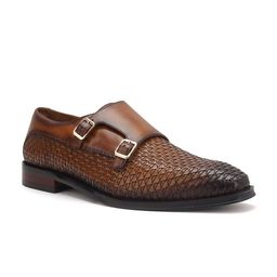 ROSSO BRUNELLO Men Textured Formal Monk Shoes-image-34