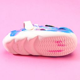 Babyoye Clogs with Back Strap & Text Applique - Blue & Cream image 5