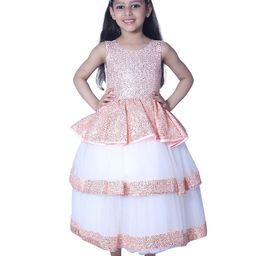 Wish little Girls Net Embellished Sequined Peplum Dress-image-55
