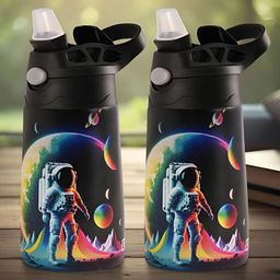 Aura Multicoloured Set of 2 Stainless Steel Water Bottle-6