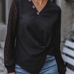 HERE&NOW Women V-Neck Pockets T-shirt-image-43