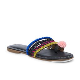 Wet Blue Women Black Solid Synthetic One Toe Flats-image-56
