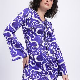 glitchez Tidal Whimsy Abstract Printed Dress-image-48