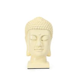Home4U White Resin Buddha Head-image-15