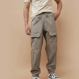 Smileyworld Brown Cotton Regular Fit Joggers-image-59