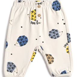 Chicco Boys Cream Cotton Regular Fit Printed Trousers-image-40