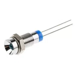 RS PRO Blue Panel Mount Indicator 2V DC, Mounting Hole Size 6 mm, Termination Type Lead Pin, Model No 211803-6