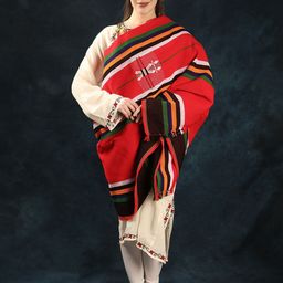 Exotic India Women Striped Embroidered Shawl-27