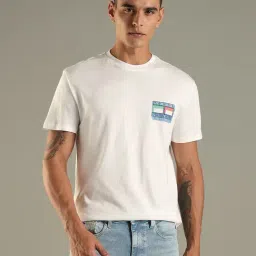 Tommy Hilfiger White Cotton Regular Fit Logo Printed T-Shirt-picture-31