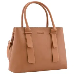 Fastrack Tan Solid Large Satchel Handbag image 3