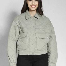 American Eagle Outfitters Green Cotton Quilted Jacket-picture-16