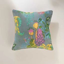 Freedom Tree Kachnar Herringbone Cotton Green Cushion Cover - 18X18 Inches-image-12