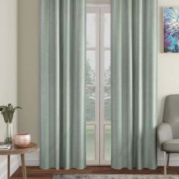 Hosta Homes Olive Polyester 9 ft Blackout Long Door Curtain - Set of 2-0