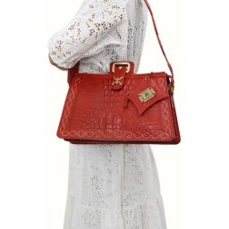 Hidesign SAHARA Red Textured Medium Shoulder Handbag-image-55
