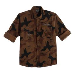 Cavio Boys Brown Cotton Printed Shirt-image-100