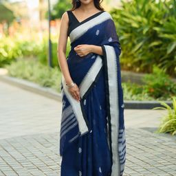 BerMondsey Woven Design Zari Silk Blend Banarasi Saree-image-70