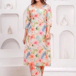 NEW4U Women Floral Printed Regular Kurta with Palazzos-picture-39