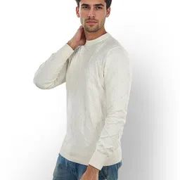 Celio Geometric Self Design Cotton Pullover image 3