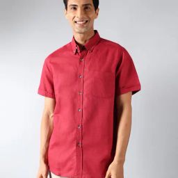 Fabindia Maroon Comfort Fit Shirt-image-87