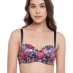 Enamor Blue Chrysanthemum Under Wired Padded Multiway Bra-picture-24