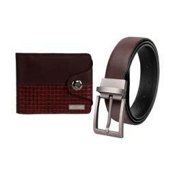 Scharf Brown Leather Set Of Waist Belt And Wallet For Men-image-87