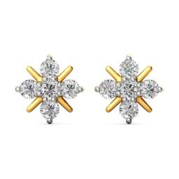 Joyalukkas 18k Yellow Gold & Diamond Stud Earrings for Girls-image-73