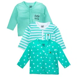 Mee Mee Kids Green Cotton Printed Jablas - Pack of 3-image-96