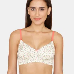 Rosaline by Zivame White & Pink Non Wired Non Padded T-Shirt Bra-image-76