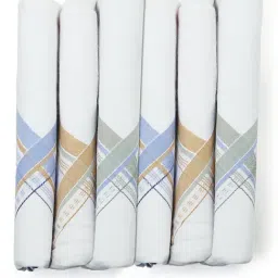 Crusset White Cotton Handkerchief - Pack of 6-image-13