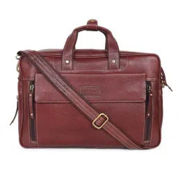 Teakwood Leathers Brown Textured Medium Messenger Bag-16