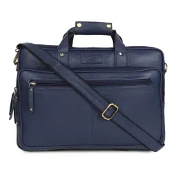Teakwood Leathers Blue Textured Medium Messenger Bag-28