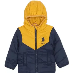 U.S. Polo Assn. Kids Yellow & Navy Color Block Puffer Jacket-image-47