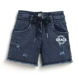 Tiny Girl Kids Blue Distressed Shorts-image-83