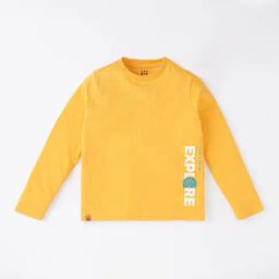 Ed-a-Mamma Kids Yellow Cotton Printed Full Sleeves T-Shirt-picture-36